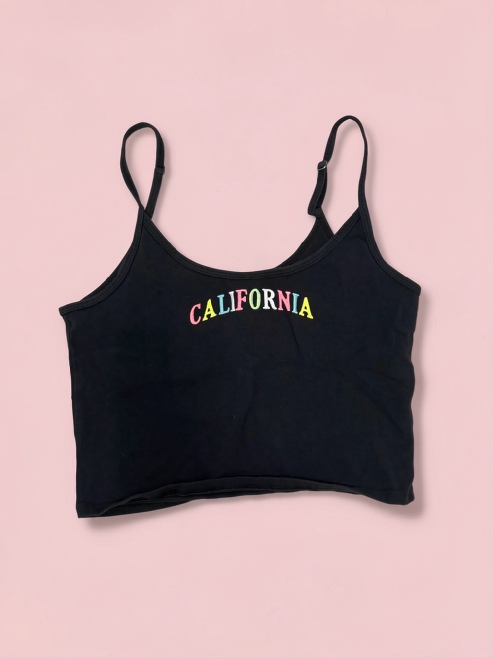 Hollister Black 'California' Cropped Cami Tank Top